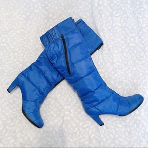 United Nude Bubble Hi Boot Blue Talk Puffer Heel
